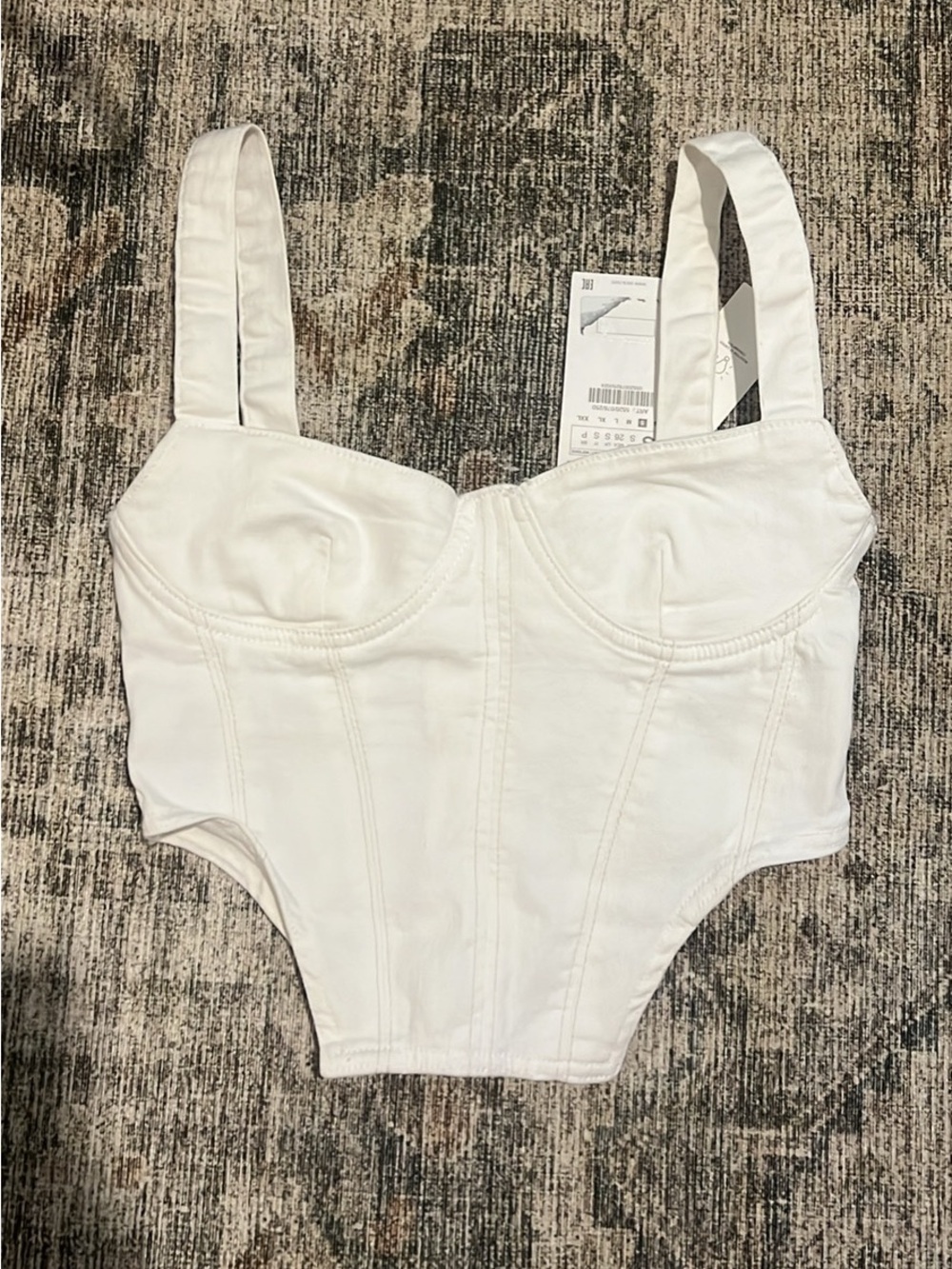 Zara White Jean Corset Top